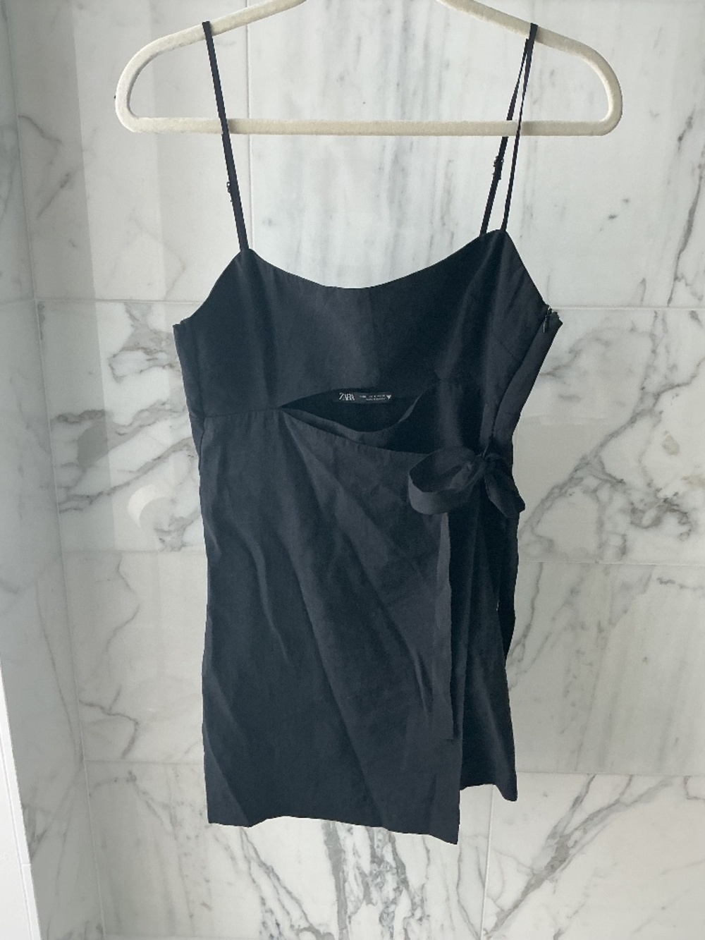 Zara Black Wrap Skort Mini Dress Size M